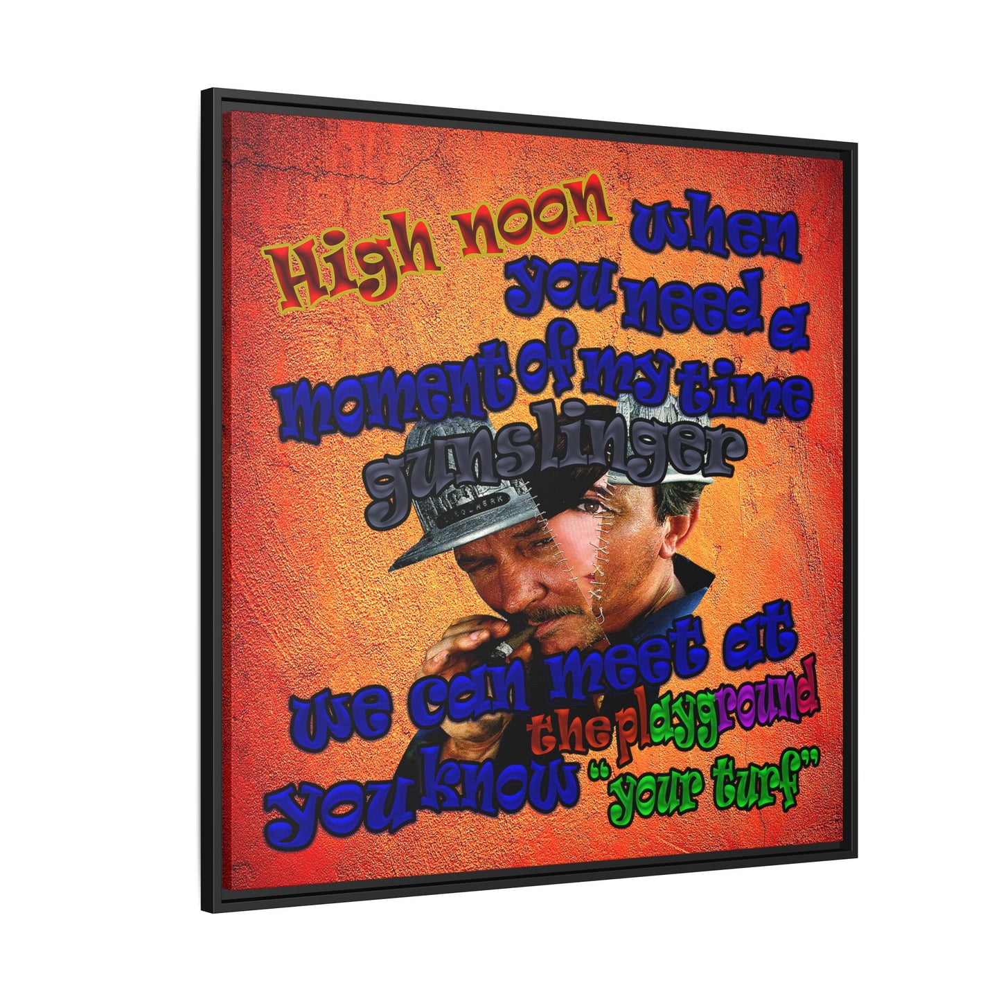 high noon - framed canvas art (burnt orange)