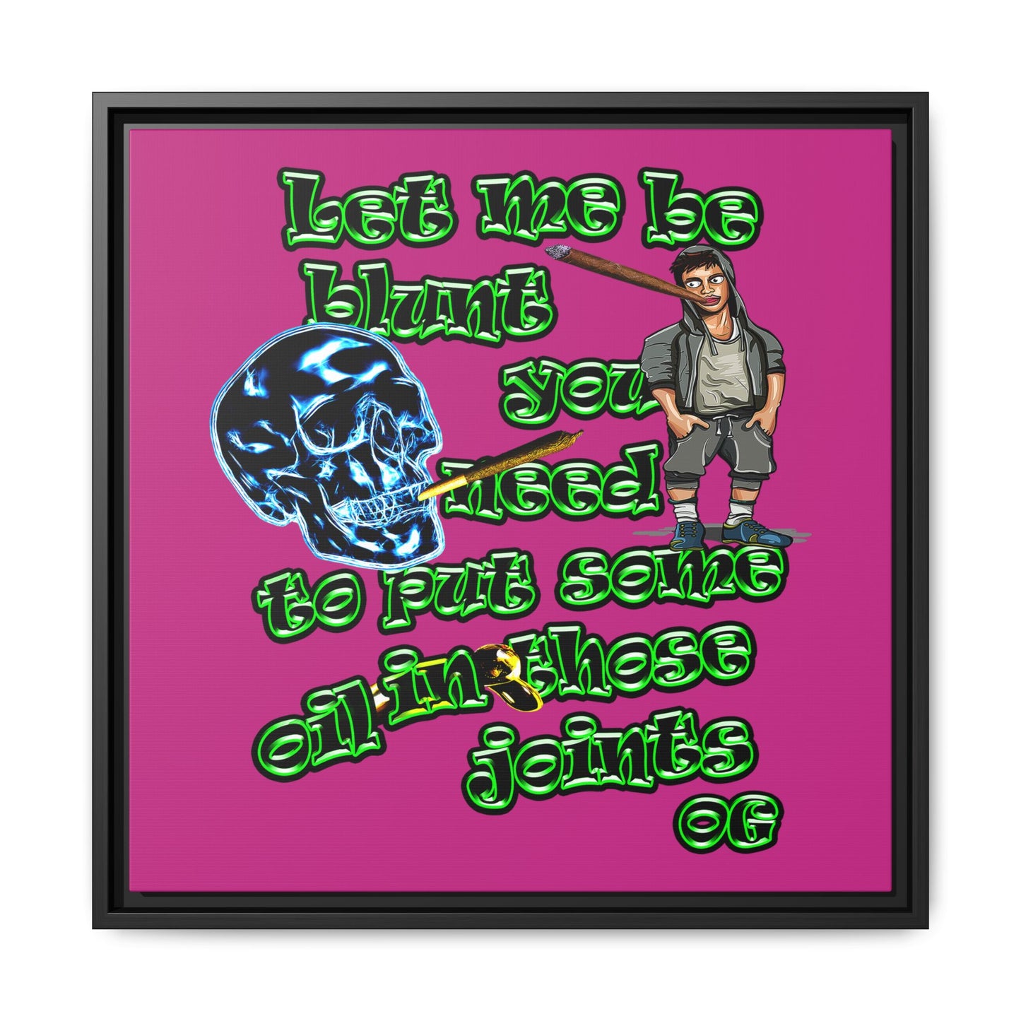 og - framed canvas art (pink)