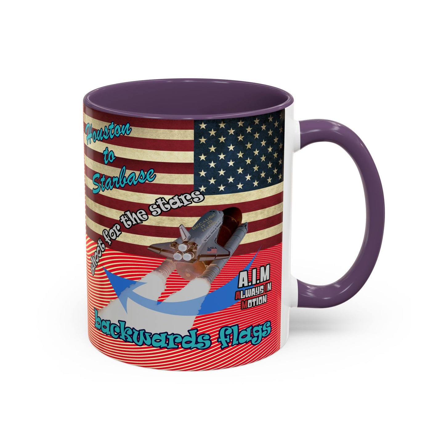 shoot for the stars - Accent Mug (yellow-orange wave)
