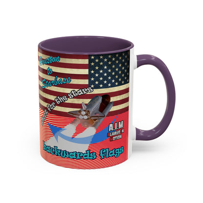 shoot for the stars - Accent Mug (yellow-orange wave)