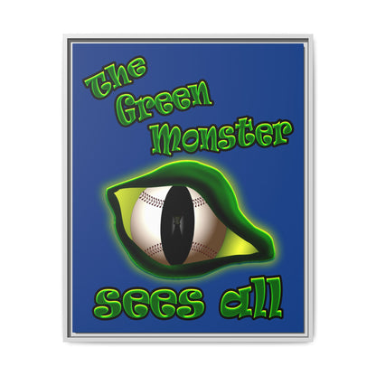 green monster - framed canvas art (dark blue)
