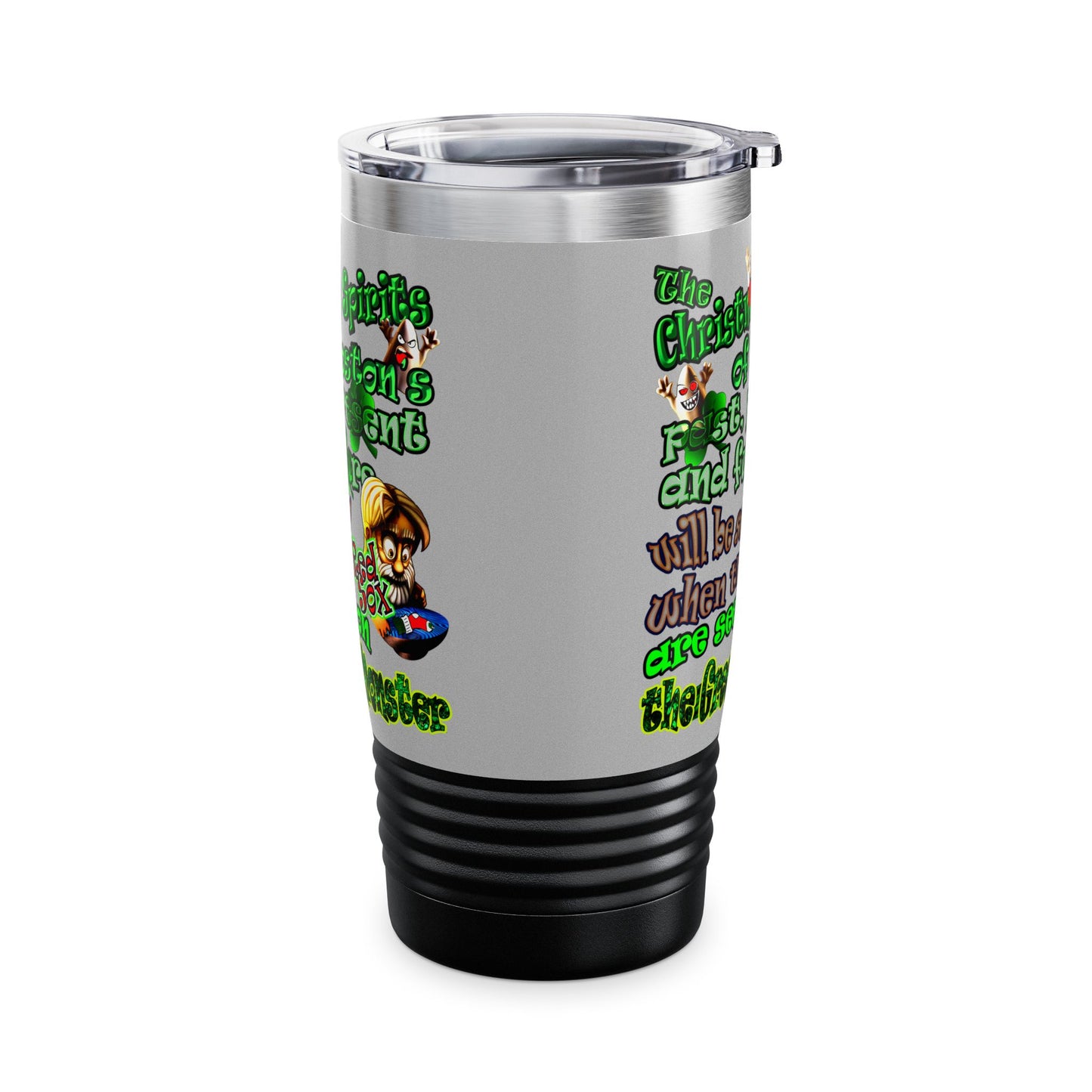 christmas spirits of boston - Ringneck Tumbler, 20oz (light grey)