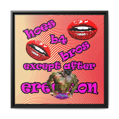 hoes b4 bros - framed canvas art (yellow-orange wave)