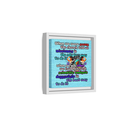 doggystyle - framed canvas art (faded blue)