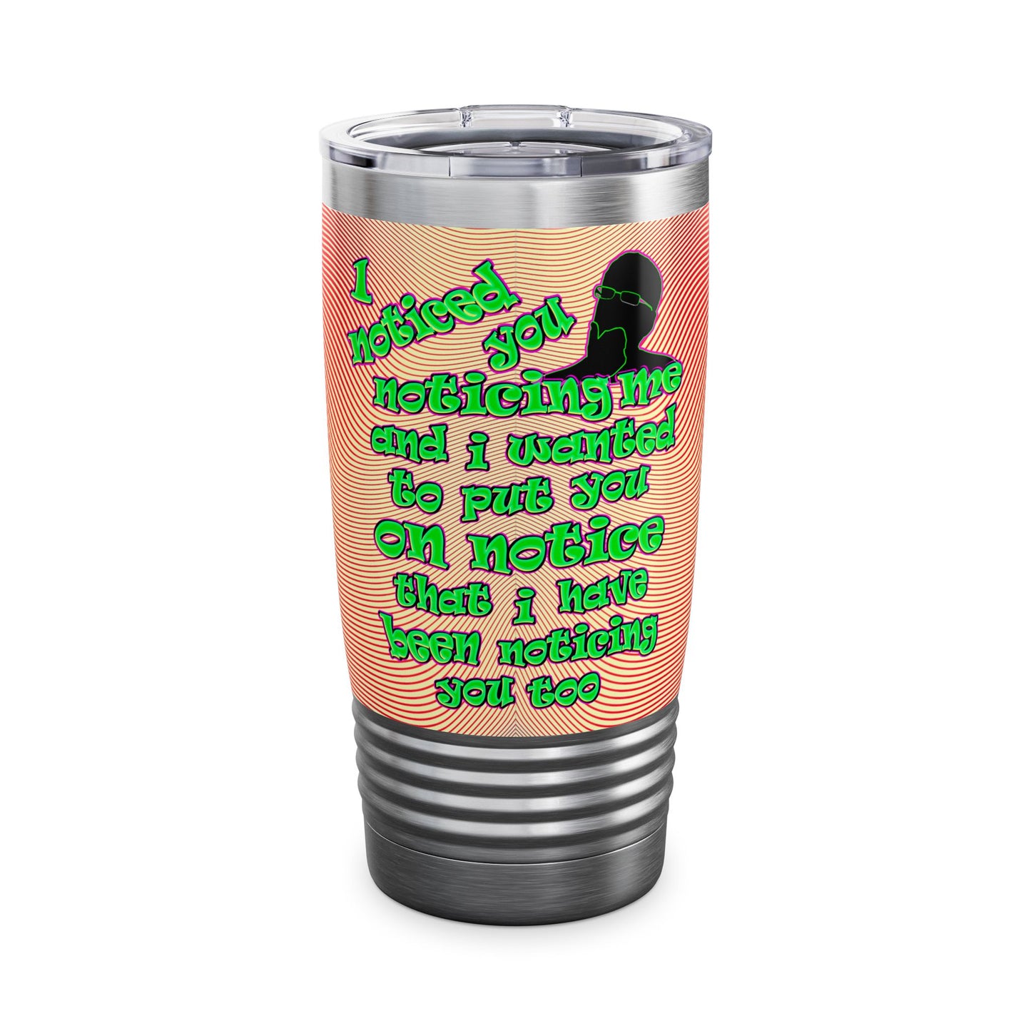 noticed you noticing - Ringneck Tumbler, 20oz (yellow-orange wave)
