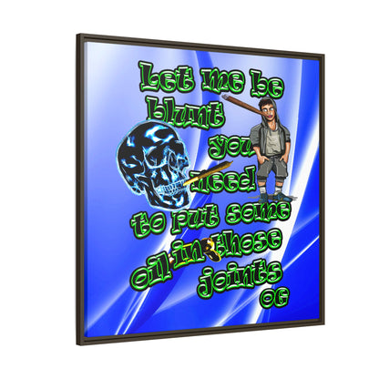 og - framed canvas art (blue-white wave)