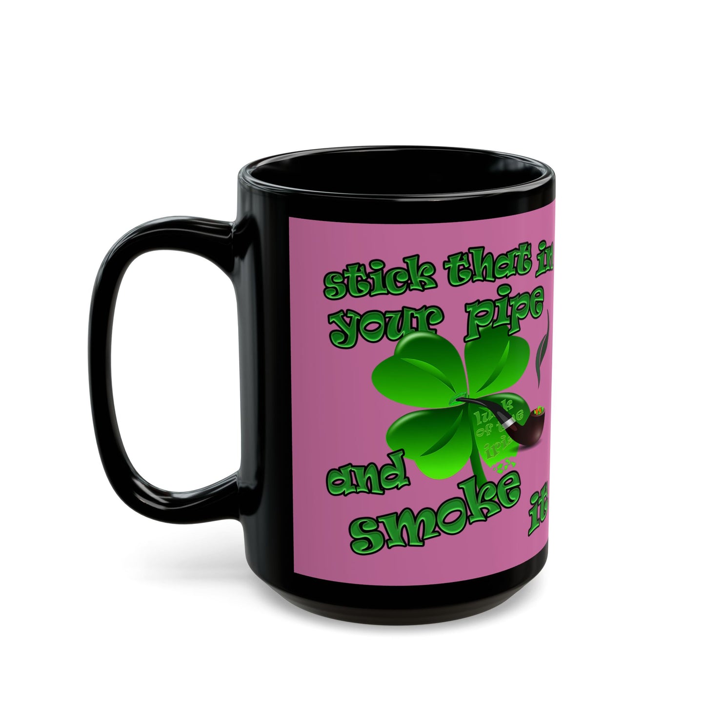 celtics logo - Black Mug (light pink)