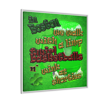 celtics logo - framed canvas art (green turf)