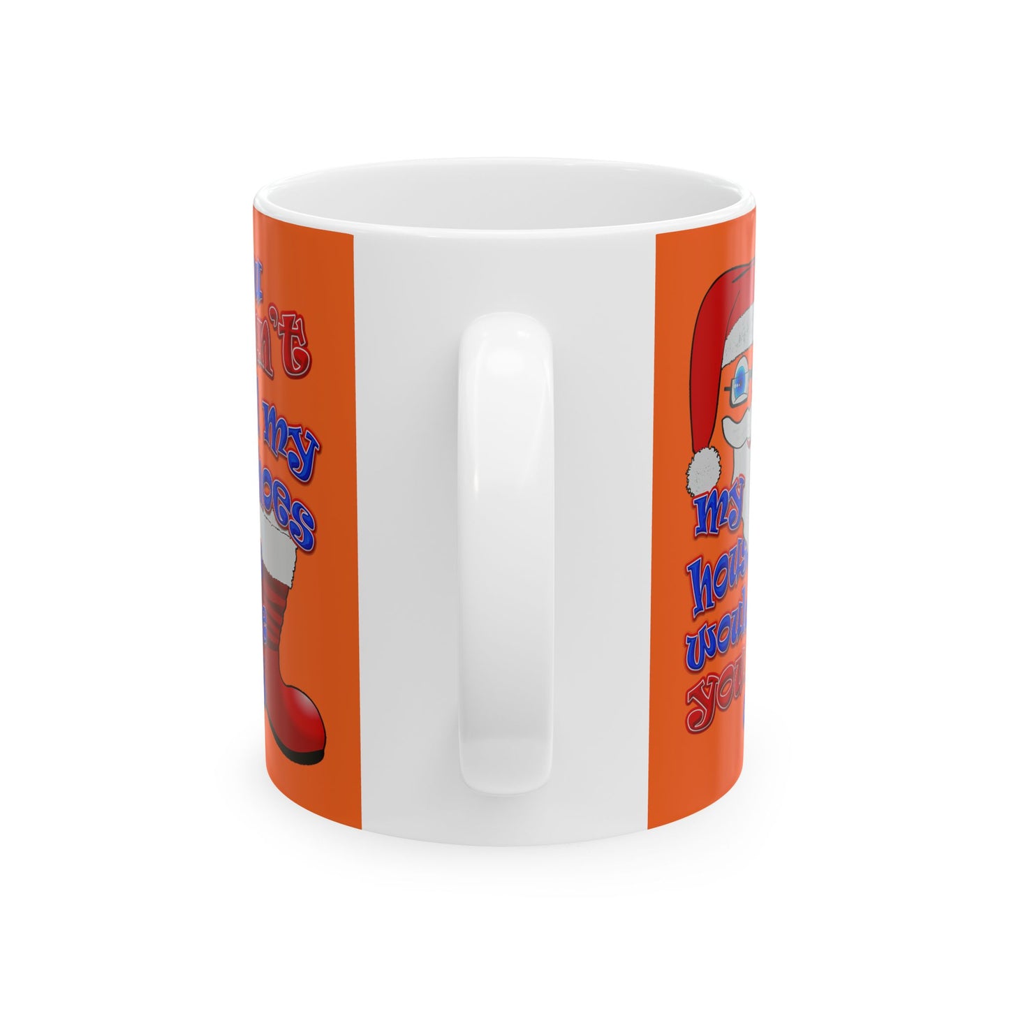 santa's shoes - White Mug (orange)
