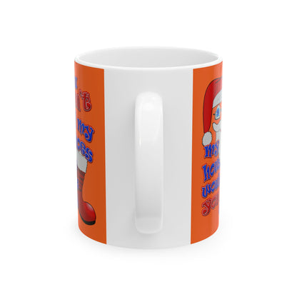 santa's shoes - White Mug (orange)