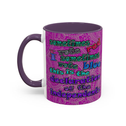 declaration of the independents - Accent Mug (pink swirl)