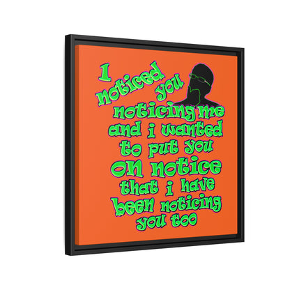 noticed you noticing - framed canvas art (orange)