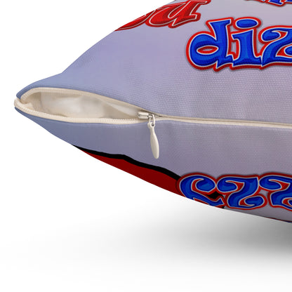 santa's shoes - Spun Polyester Square Pillow - (light blue-pink wave)