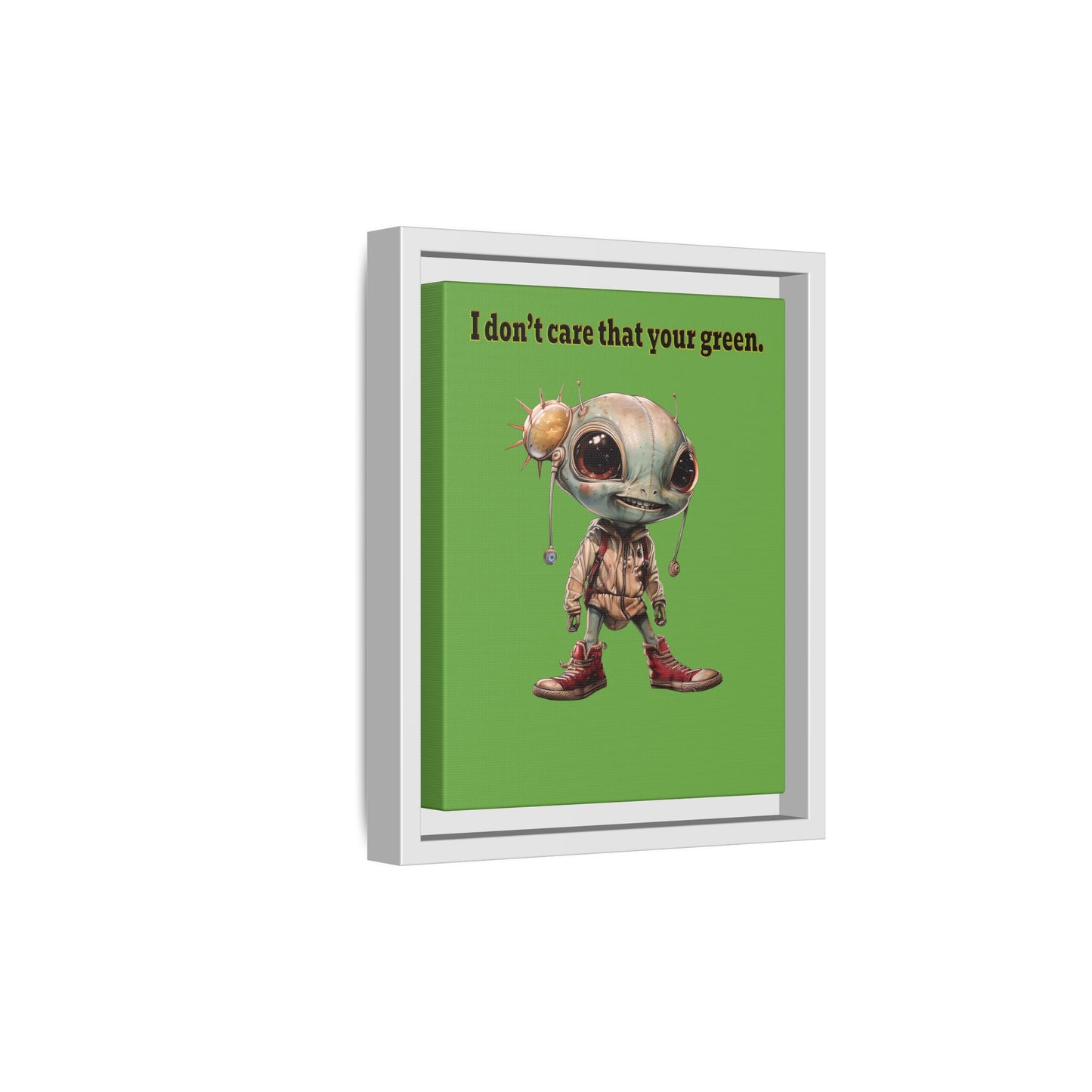 I don't care that your green - framed canvas art (green)