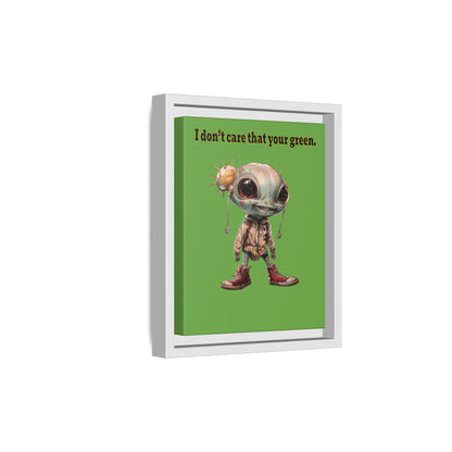 I don't care that your green - framed canvas art (green)