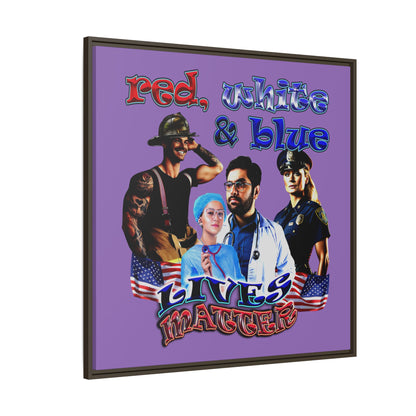 rw&b lives matter - framed canvas art (light purple)