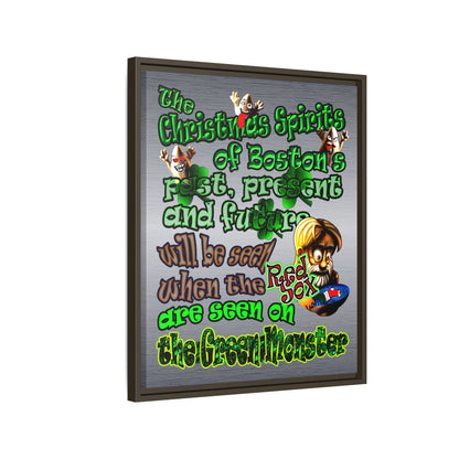 christmas spirits of boston - framed canvas art (brushed nickel)