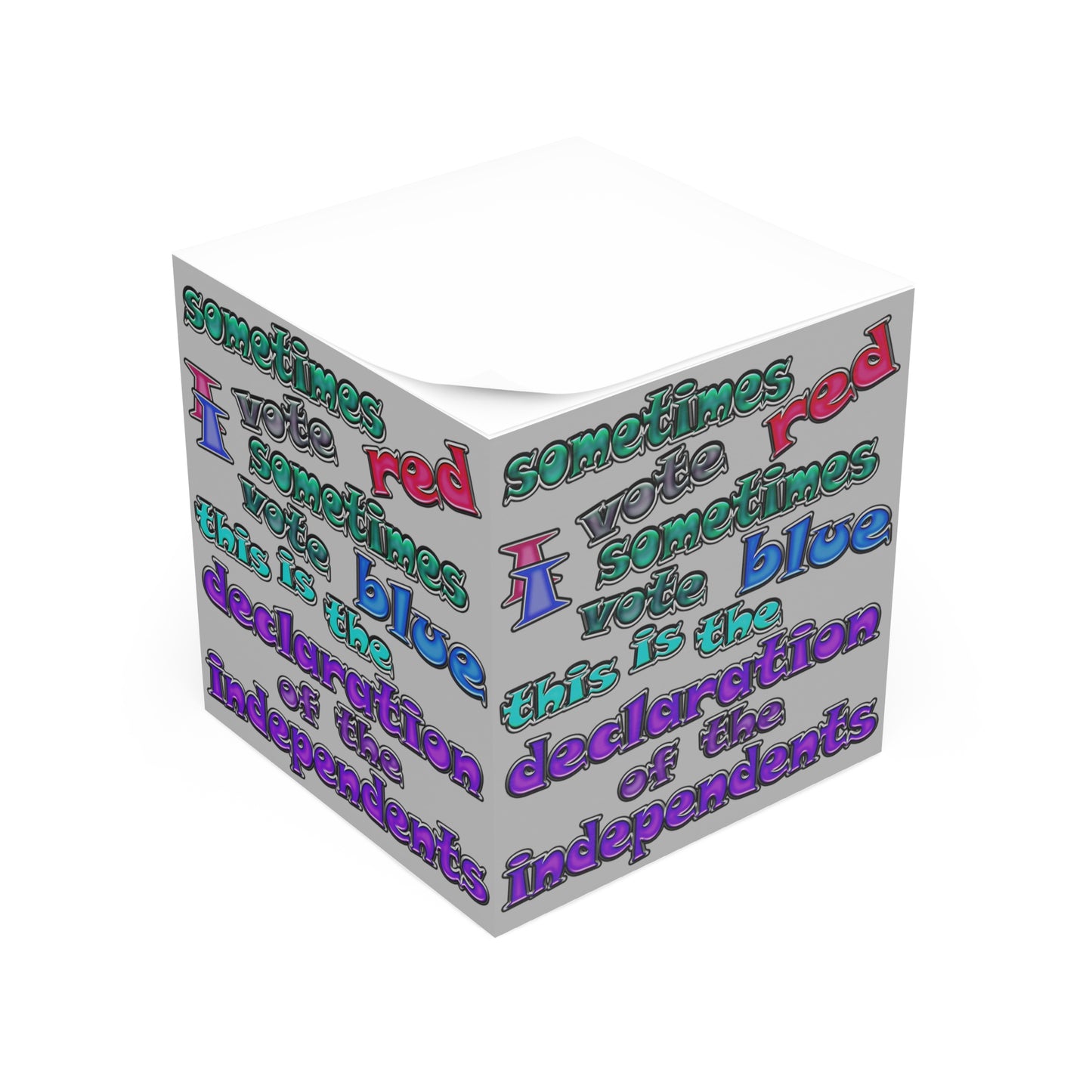 declaration of the independents - note cube (light grey)