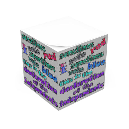 declaration of the independents - note cube (light grey)