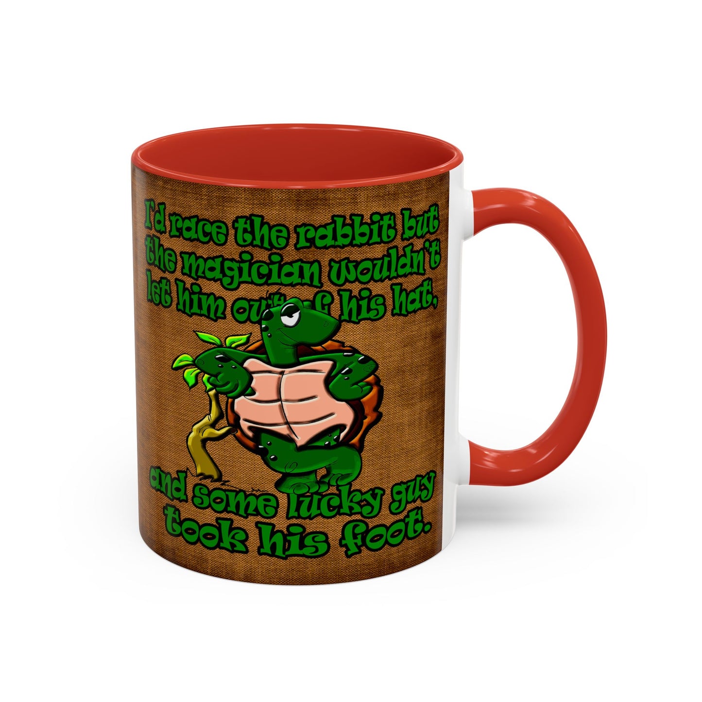 turtle race - Accent Mug (brown papyrus)