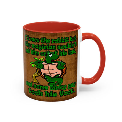 turtle race - Accent Mug (brown papyrus)
