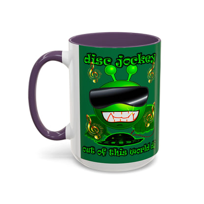 disc jockey - Accent Mug (dark green)