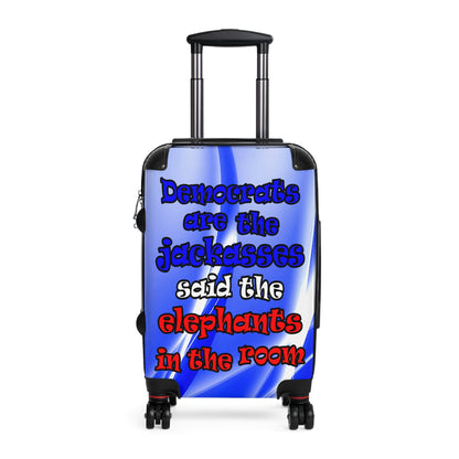 donkeys and elephants - Suitcase (blue-white wave)