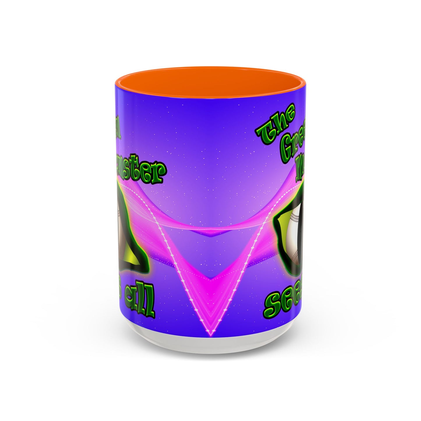 green monster - Accent Mug (purple-pink wave)