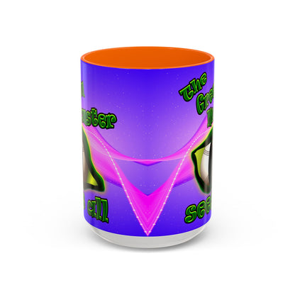 green monster - Accent Mug (purple-pink wave)