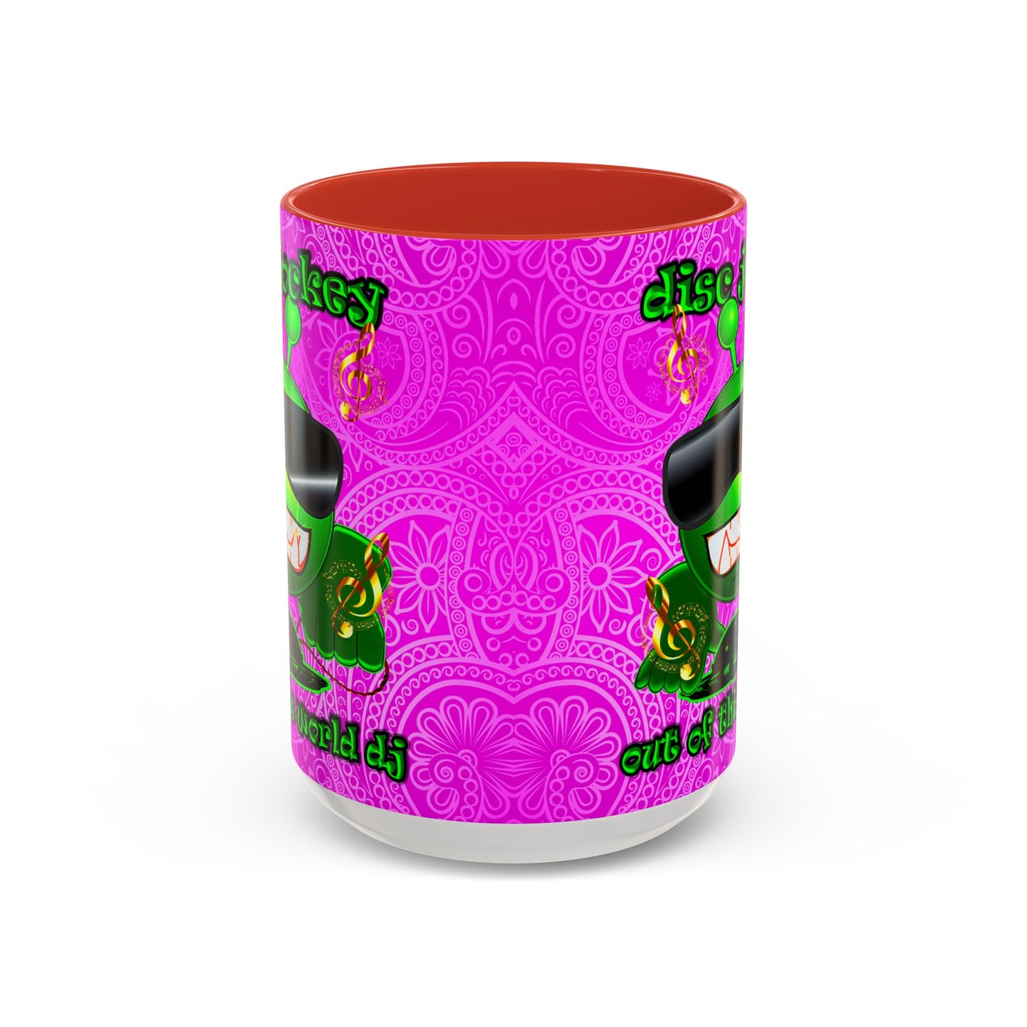 disc jockey - Accent Mug (pink swirl)