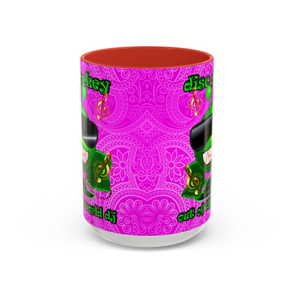 disc jockey - Accent Mug (pink swirl)