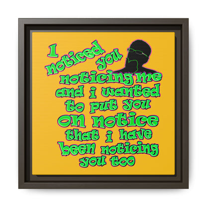 noticed you noticing - framed canvas art (yellow)