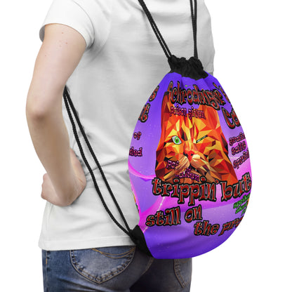 schrodinger's cat - Drawstring Bag (purple-pink wave)