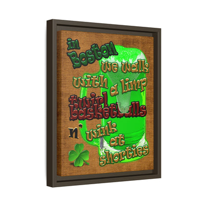 celtics logo - framed canvas art (brown papyrus)