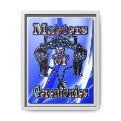 em cee squared - framed canvas art (blue-white wave)