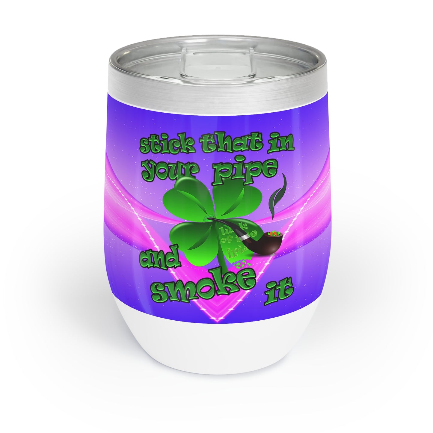 celtics logo - Chill Wine Tumbler (purple-pink wave)
