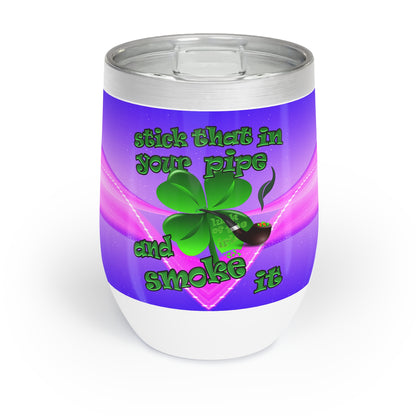 celtics logo - Chill Wine Tumbler (purple-pink wave)