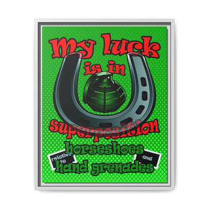 my luck - framed canvas art (logo green)