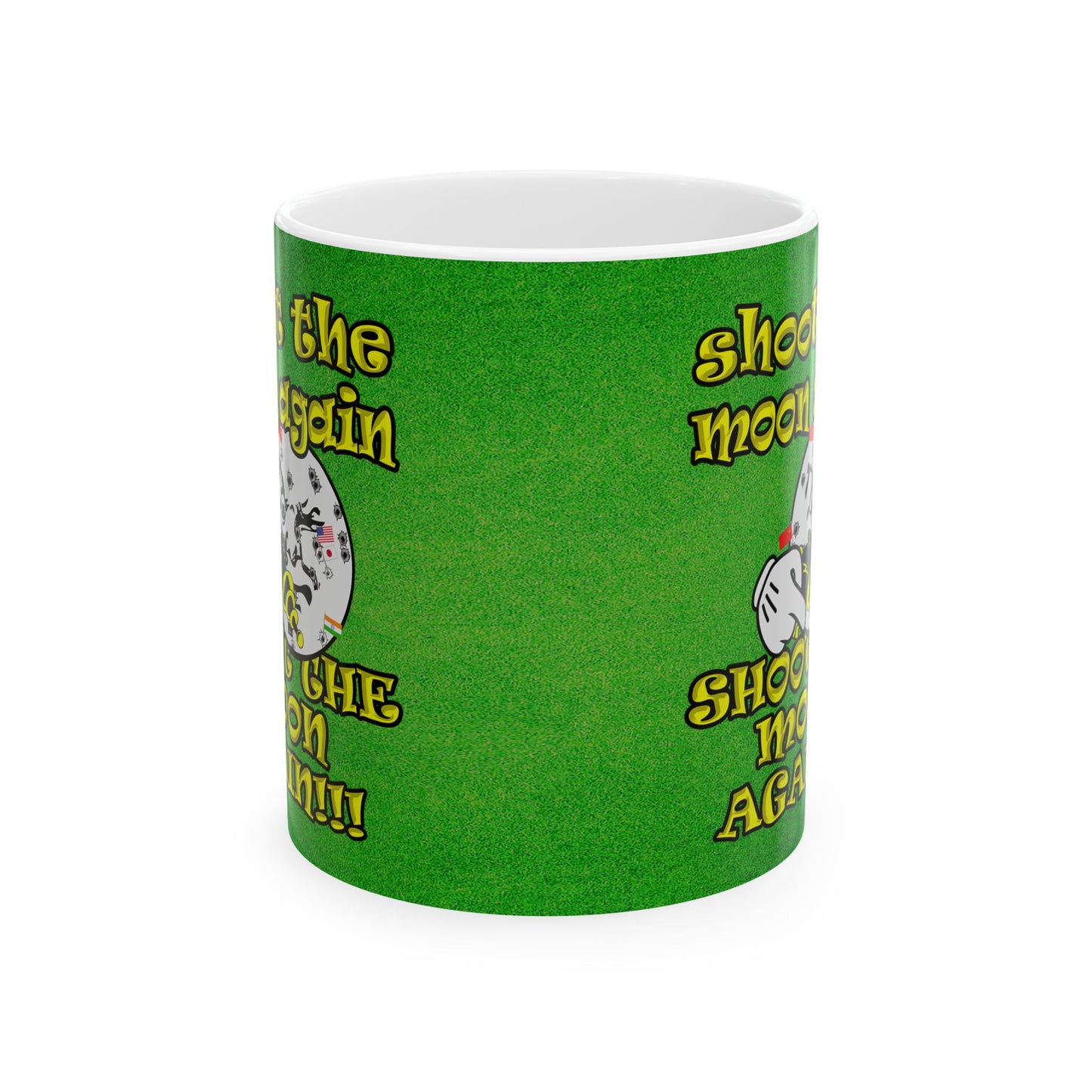 shoot the moon again - White Mug (green turf)
