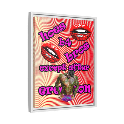hoes b4 bros - framed canvas art (yellow-orange wave)