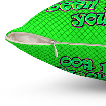noticed you noticing - Spun Polyester Square Pillow - (logo green)