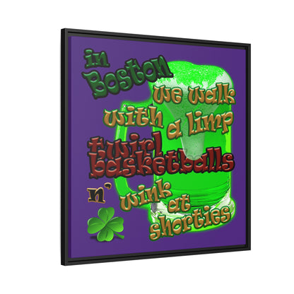 celtics logo - framed canvas art (purple)
