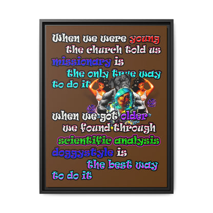 doggystyle - framed canvas art (brown)