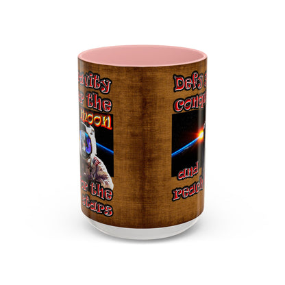 defy conquer reach - Accent Mug (brown papyrus)