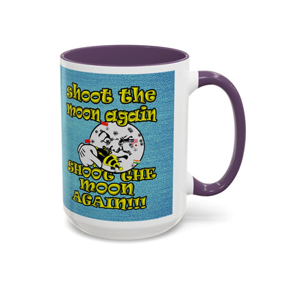 shoot the moon again - Accent Mug (faded blue)