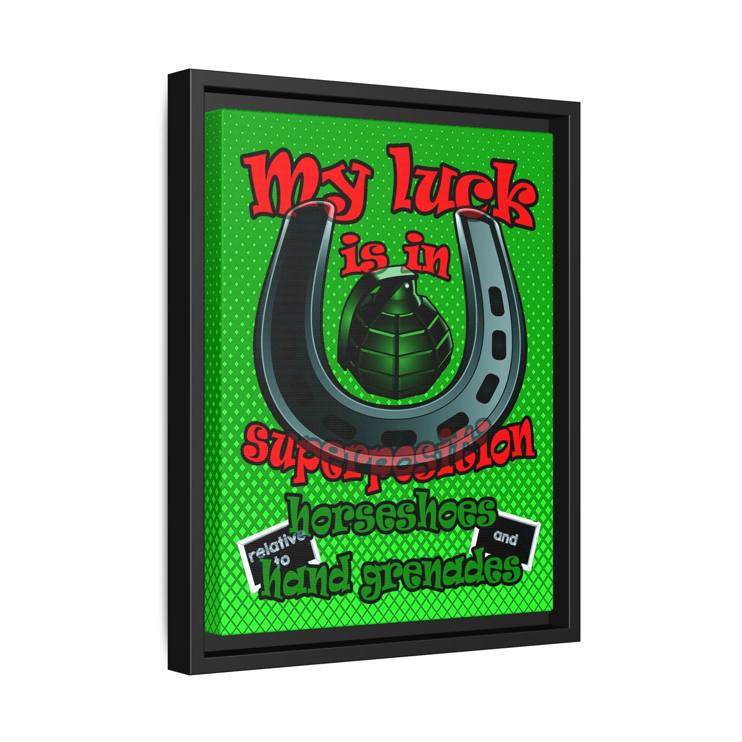 my luck - framed canvas art (logo green)