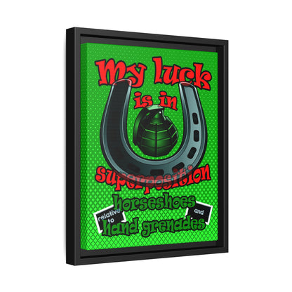 my luck - framed canvas art (logo green)