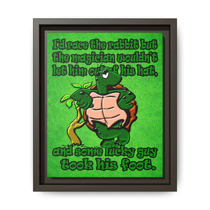 turtle race - framed canvas art (green turf)