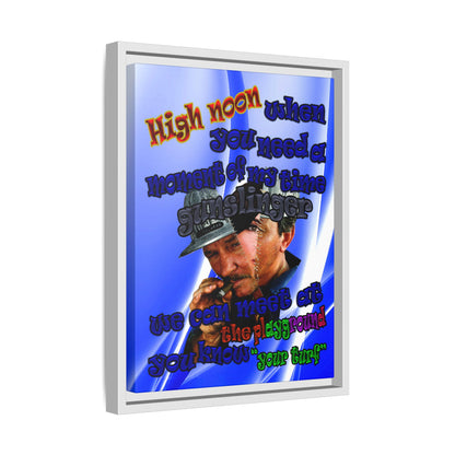 high noon - framed canvas art (blue-white wave)