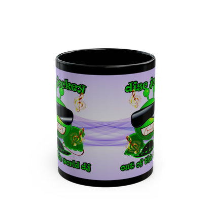 disc jockey - Black Mug (light blue-pink wave)